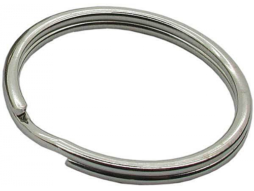 STEEL NICKLE PLATED SPLIT RINGS 30MM o/d Key Ring For Leather Key Fobs